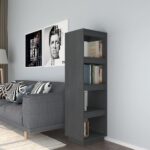 Book Cabinet/Room Divider Grey 40x35x135cm Solid Pinewood