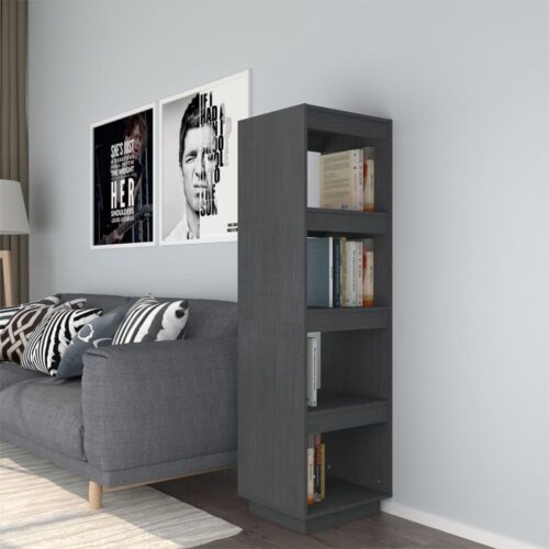 Book Cabinet/Room Divider Grey 40x35x135cm Solid Pinewood