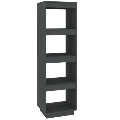 Book Cabinet/Room Divider Grey 40x35x135cm Solid Pinewood - Image 2
