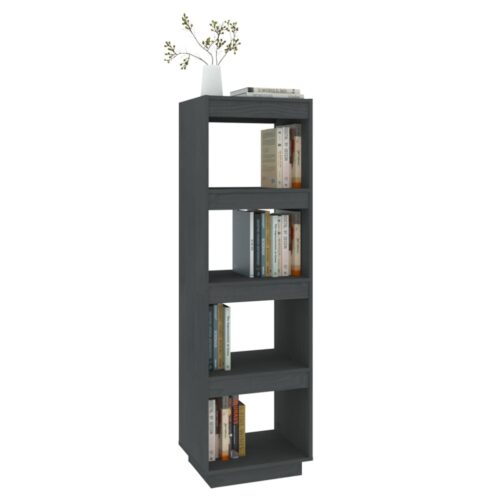 Book Cabinet/Room Divider Grey 40x35x135cm Solid Pinewood - Image 4