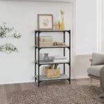Book Cabinet Grey Sonoma 60x33x100cm Engineered Wood Steel