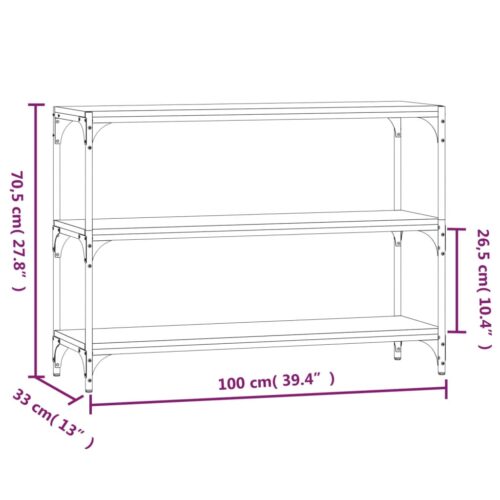 Book Cabinet Grey Sonoma 100x33x70.5cm Engineered Wood Steel - Image 9