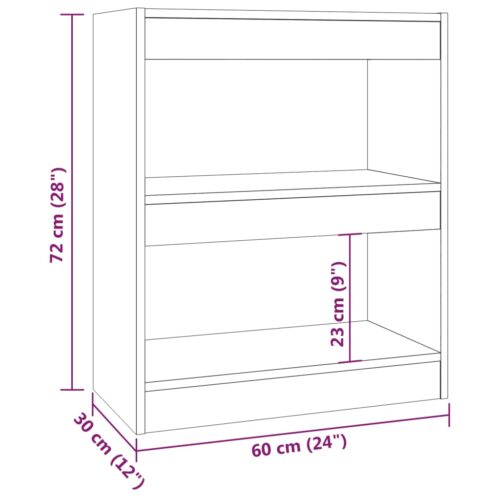 Book Cabinet/Room Divider Brown Oak 60x30x72cm - Image 7