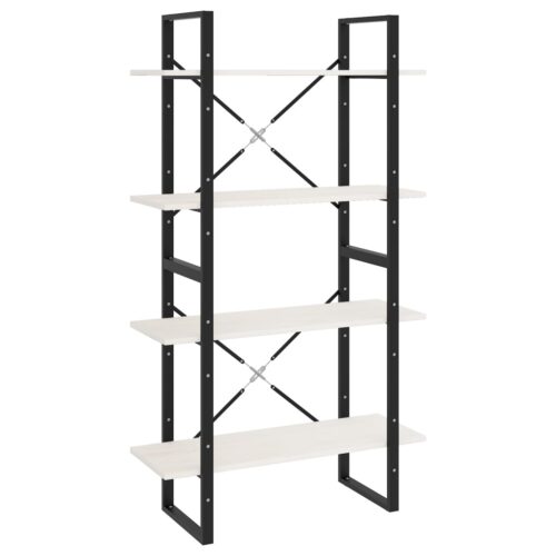 4-Tier Book Cabinet White 80x30x140cm Solid Pine Wood - Image 2