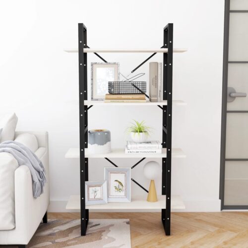 4-Tier Book Cabinet White 80x30x140cm Solid Pine Wood - Image 3