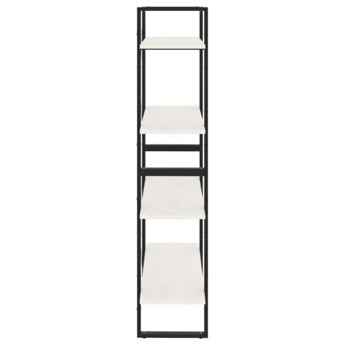 4-Tier Book Cabinet White 80x30x140cm Solid Pine Wood - Image 6