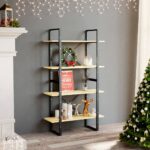 4-Tier Book Cabinet 80x30x140cm Solid Pine Wood