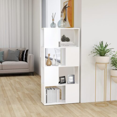Book Cabinet Room Divider White 60x24x124.5cm Engineered Wood