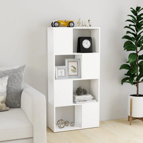 Book Cabinet Room Divider White 60x24x124.5cm Engineered Wood - Image 3
