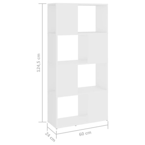 Book Cabinet Room Divider White 60x24x124.5cm Engineered Wood - Image 7