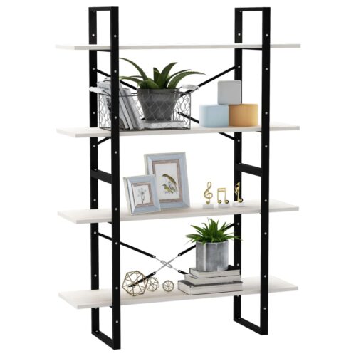 4-Tier Book Cabinet White 100x30x140cm Solid Pine Wood - Image 4