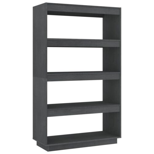 Book Cabinet/Room Divider Grey 80x35x135cm Solid Pinewood - Image 2
