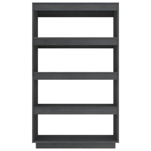 Book Cabinet/Room Divider Grey 80x35x135cm Solid Pinewood - Image 5
