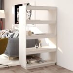 Book Cabinet/Room Divider White 80x35x135cm Solid Pinewood