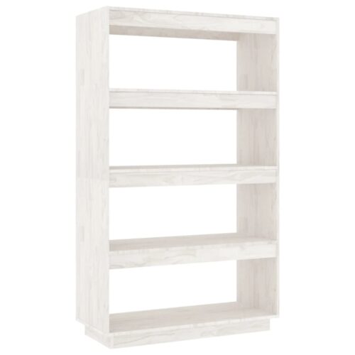 Book Cabinet/Room Divider White 80x35x135cm Solid Pinewood - Image 2