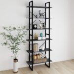 High Cabinet Grey 80x30x210cm Solid Pine Wood
