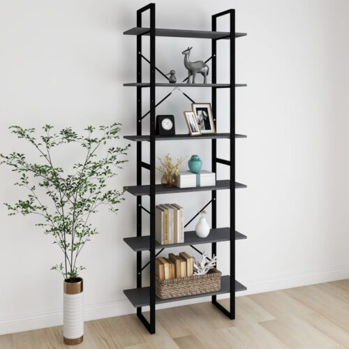High Cabinet Grey 80x30x210cm Solid Pine Wood