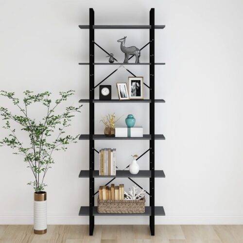 High Cabinet Grey 80x30x210cm Solid Pine Wood - Image 4