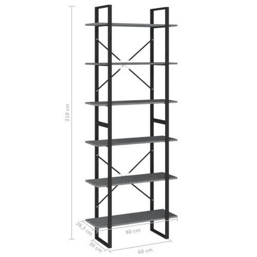 High Cabinet Grey 80x30x210cm Solid Pine Wood - Image 9
