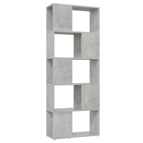 Book Cabinet Room Divider Concrete Grey 60x24x155cm - Image 2