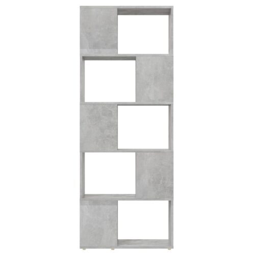 Book Cabinet Room Divider Concrete Grey 60x24x155cm - Image 5