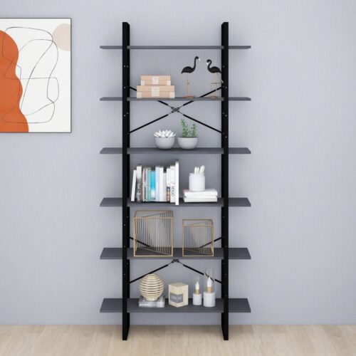 High Cabinet Grey 100x30x210cm Solid Pine Wood - Image 4