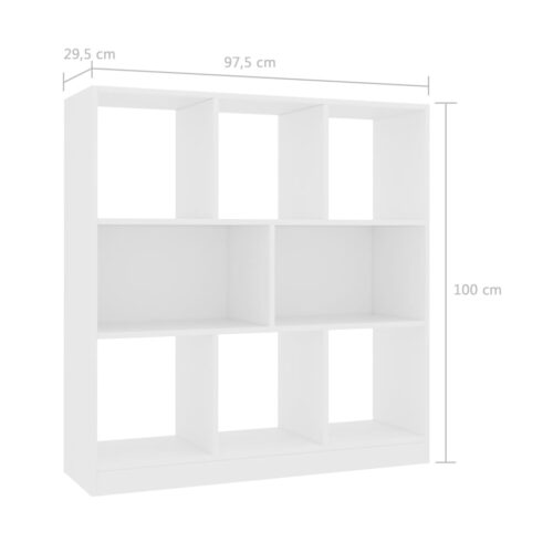 Book Cabinet White 97.5x29.5x100cm Engineered Wood - Image 6