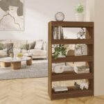 Book Cabinet/Room Divider Brown Oak 80x30x135cm Engineered Wood