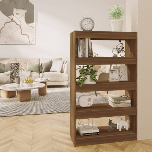 Book Cabinet/Room Divider Brown Oak 80x30x135cm Engineered Wood