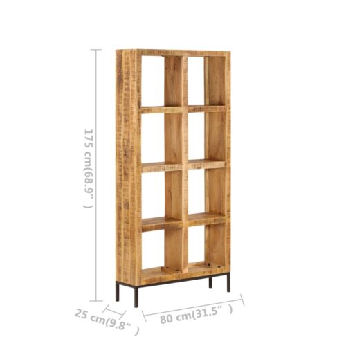 Bookshelf 80x25x175cm Solid Mango Wood - Image 7