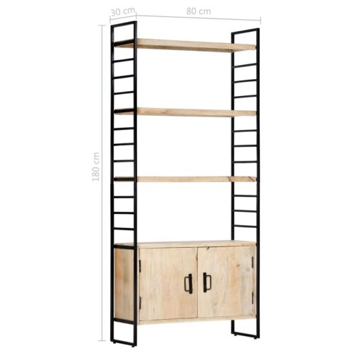 4-Tier Bookcase 80x30x180cm Solid Mango Wood - Image 9