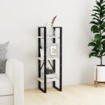 3-Tier Book Cabinet White 40x30x105cm Solid Pinewood