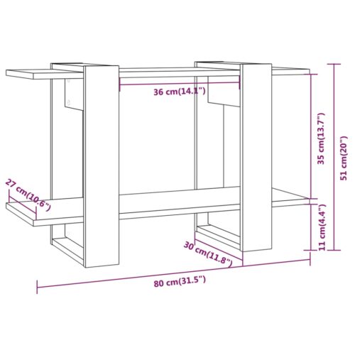 Book Cabinet/Room Divider Brown Oak 80x30x51cm - Image 7