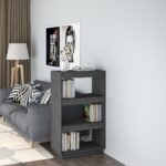 Book Cabinet/Room Divider Grey 60x35x103cm Solid Wood Pine