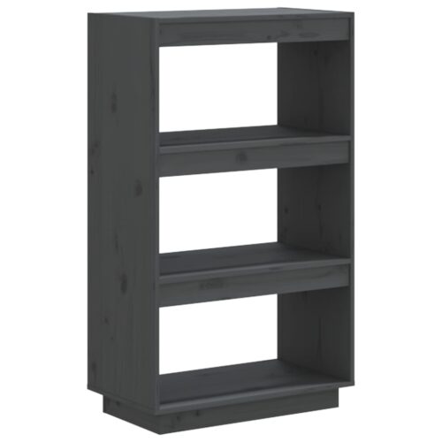 Book Cabinet/Room Divider Grey 60x35x103cm Solid Wood Pine - Image 2