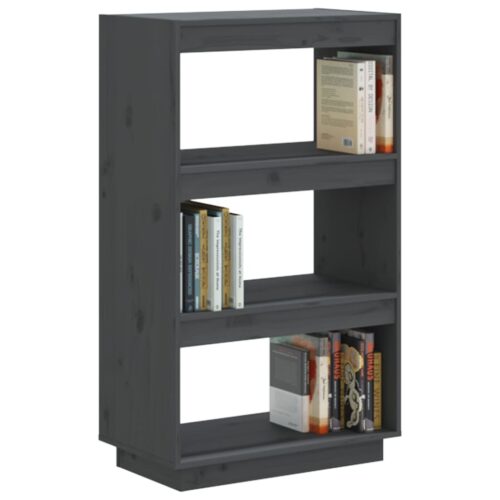 Book Cabinet/Room Divider Grey 60x35x103cm Solid Wood Pine - Image 4