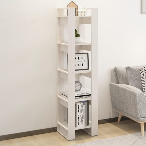 Book Cabinet/Room Divider White 41x35x160cm Solid Wood Pine