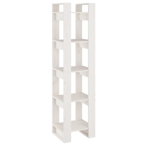 Book Cabinet/Room Divider White 41x35x160cm Solid Wood Pine - Image 2