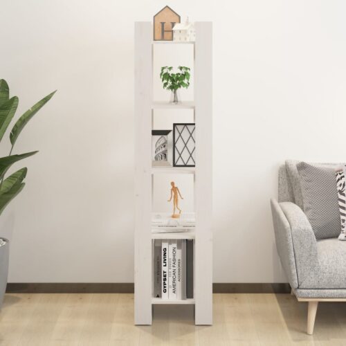Book Cabinet/Room Divider White 41x35x160cm Solid Wood Pine - Image 3