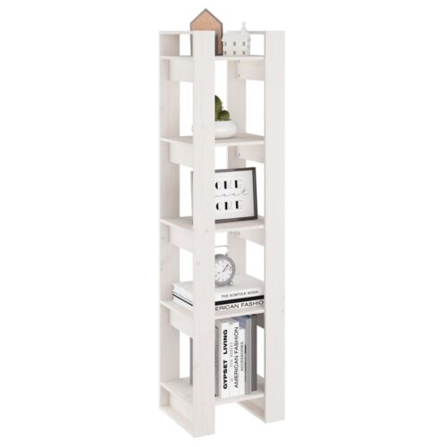 Book Cabinet/Room Divider White 41x35x160cm Solid Wood Pine - Image 4