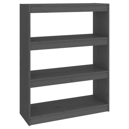 Book Cabinet/Room Divider Grey 80x30x103.5cm Solid Wood Pine - Image 2