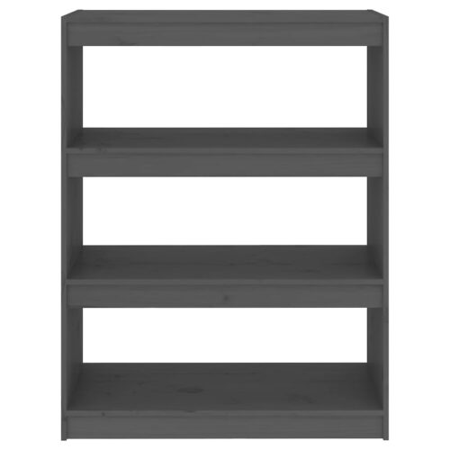 Book Cabinet/Room Divider Grey 80x30x103.5cm Solid Wood Pine - Image 5