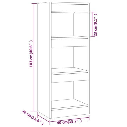 Book Cabinet/Room Divider Grey Sonoma 40x30x103cm Engineered Wood - Image 7