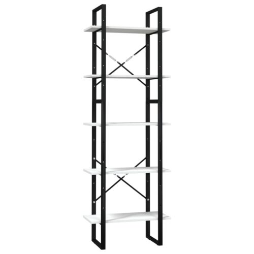 5-Tier Book Cabinet White 60x30x175cm Pinewood - Image 2