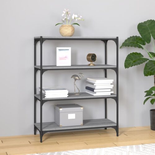 Book Cabinet Grey Sonoma 80x33x100cm Engineered Wood Steel