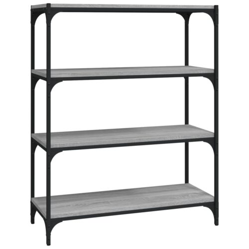 Book Cabinet Grey Sonoma 80x33x100cm Engineered Wood Steel - Image 2