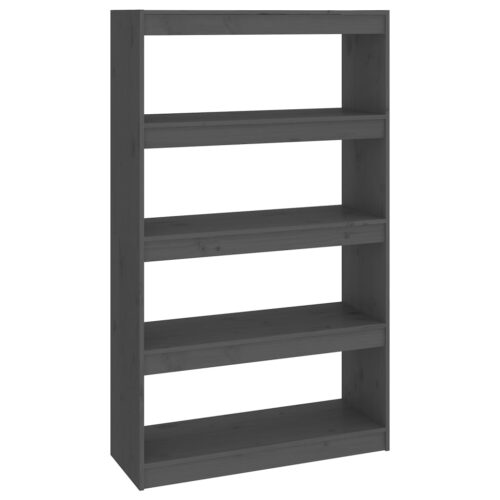 Book Cabinet/Room Divider Grey 80x30x135.5cm Solid Wood Pine - Image 2