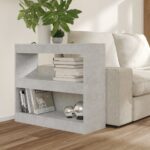 Display Storage Bookshelf Tier Book Cabinet Shelf Wooden Divider Concrete Grey