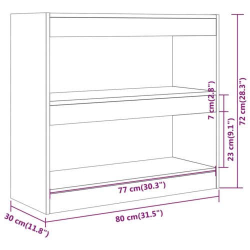 Display Storage Bookshelf Tier Book Cabinet Shelf Wooden Divider Concrete Grey - Image 7