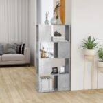 Book Cabinet Room Divider Concrete Grey 60x24x124.5cm